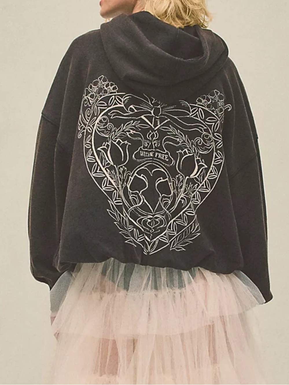 Free People We the Free Spirit Bubble Hoodie RT $148 Black Size Small